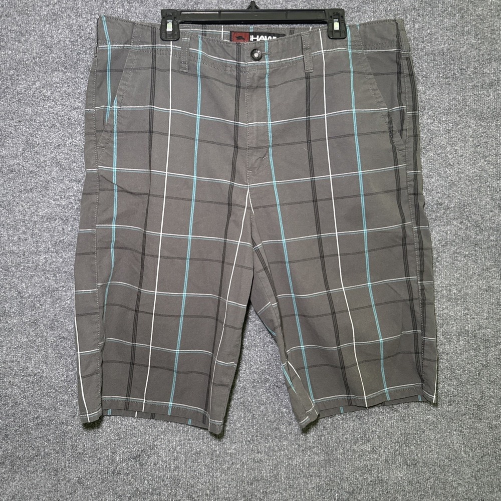 Tony Hawk Shorts Mens 38 Grey Plaid Check Skater Streetwear Adult
